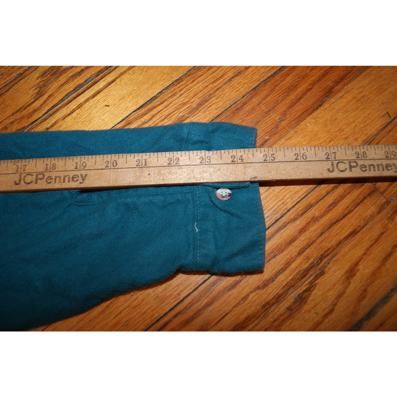 VINTAGE Croft & Barrow Teal Chamois Cloth Shirt Mens XL Hunting Utility 90s USA - Picture 10 of 10